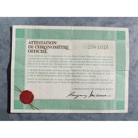 attestation de chronometre officiel rolex|rolex reference 5512 chronometer.